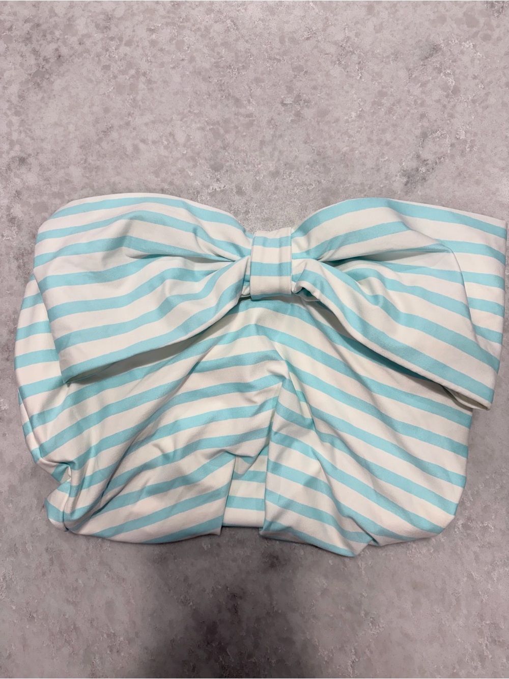 Kate Spade Strapless One Piece Bow Swimsuit - Aqua Stripe / Size L - Picture 5 of 7